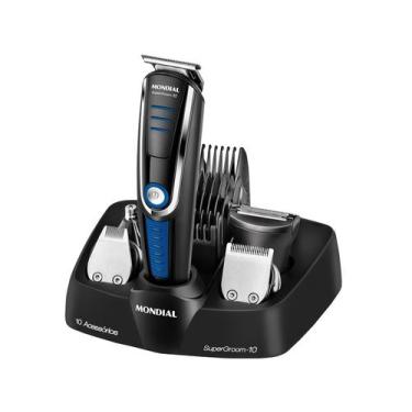 Imagem de Aparador de Pelos Mondial Super Groom 10 BG-03, Preto e Azul, Bivolt