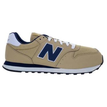 Imagem de Tênis Casual Masculino New Balance 500V2 Bege, 39, Bege