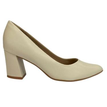 Imagem de Sapato Scarpin Piccadilly 745135 Feminino Off White saltinho, 38