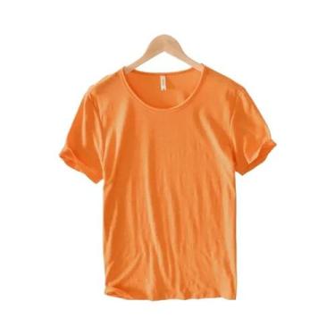 Imagem de Camiseta Masculina Slim-fit Retro Com Bordas Cruas Em Algodão, Leve, R