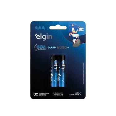 Imagem de Pilha Ultra Alcalina Elgin AAA 1,5V Blister com 2 Unidades Alta Durabilidade