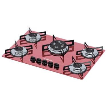 Imagem de Fogão Cooktop Chamalux 5 Bocas Tripla Chama Rosa 110v/220v Trempe de C