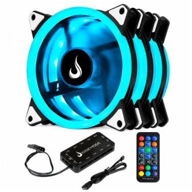 Imagem de Kit Cooler Rise Mode Smart, 3x Fans, 120mm, RGB, Preto - RM-FN-02-RGB