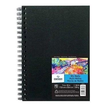 Imagem de Caderneta Artbook Mix Media 40 Folhas 18x25cm 224g Canson