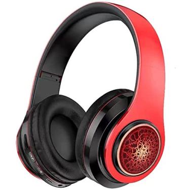 Imagem de HINTING Headset de Música Luminous Bluetooth 5.0, Subwoofer HiFi, Bluetooth Wireless ao ar Livre Esportes Bluetooth Headset, Adequado Para Maçã, Android, Tablet E outros Dispositivos Bluetooth.Vermelho preto.