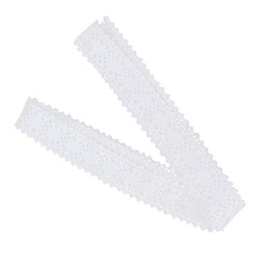 Imagem de Fita verde sálvia, renda guarnição de renda para artesanato, fita branca de costura de renda para cestas de presente para escadas (branco)