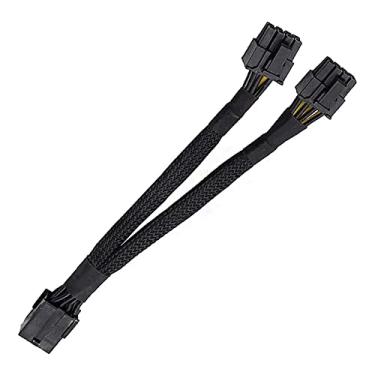 Imagem de MUPY PCI-e GPU 6 8 Pinos Fêmea para Dual 2X 8 Pin (6 2) masculino Adaptador de Energia PCI Express Trançado Cabo de Extensão Y-split, 8 polegadas