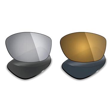 Imagem de 2 pares de lentes polarizadas de substituição da Mryok para óculos de sol Oakley Pit Bull – Opções
