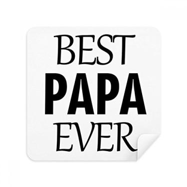 Imagem de Best Papa Ever Citação Óculos de Dia dos Pais Pano Limpador de Tela Tecido Camurça Pacote com 2