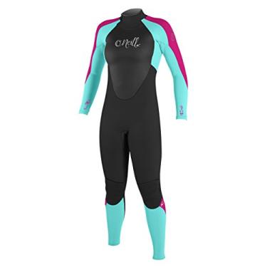 Imagem de O'Neill Wetsuits Roupa de mergulho feminina Epic 4/3 mm com zíper nas costas, preto/alga marinha/baga, 12,4216G