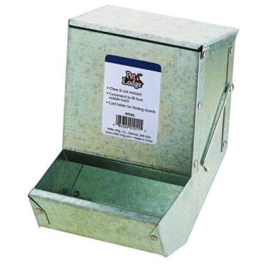 Imagem de Pequeno alimentador de animais pequeno de aço gigante com tampa – Pet Lodge – Caixa de alimentação animal pequena, segura vários dias de alimentação, ótimo para coelhos, furões e outros pequenos animais (5 polegadas) (número do item: AF5ML)