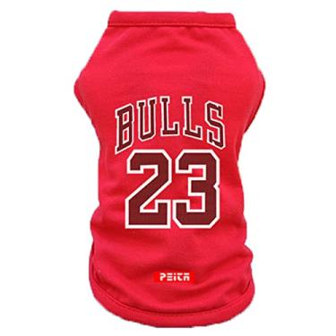 Imagem de Foern Camisa para cães, camiseta esportiva de animais de estimação respirável macia e confortável em ambientes internos, colete elástico para cães pequenos, médios e grandes, vermelho, Spcl