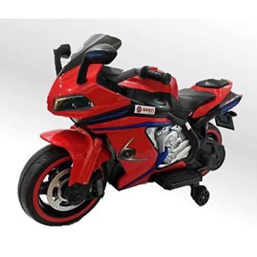 Imagem de Moto Elétrica Infantil BZ R1 12V Vermelha com Rodinhas de Apoio, Música e Luzes BARZI M...