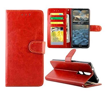 Imagem de YUNCHAO Caixa de telefone Para Nokia 2.4 Horse Texture Leather Horizontal Flip Protective Case com titular e slots de cartão e carteira e moldura fotográfica capa para celular