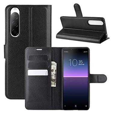 Imagem de HONGYAN Capa de telefone Para Sony Xperia 10 Ii Litchi Texture Horizontal Flip Case Protetora com Slips & Cartões Slots & Carteira Capa protetora