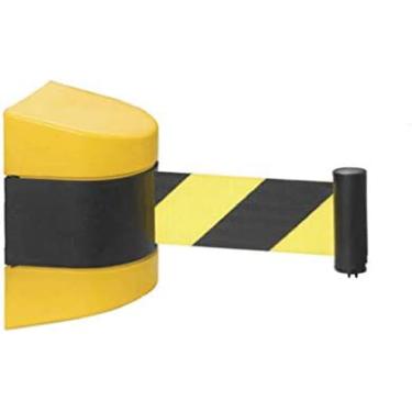 Imagem de KRASS Fita de barreira de parede fixa retrátil cinto estojo de plástico preto suéter - barreira de cinto de segurança amarelo, colecionador88