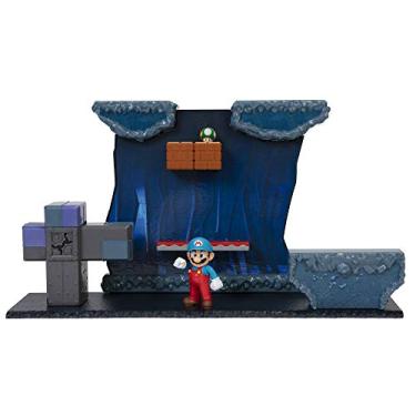 Imagem de SUPER MARIO Conjunto de brinquedo Underground com boneco Ice Mario, inclui 2 peças interativas para o meio ambiente, verde