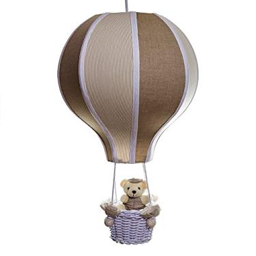 Imagem de Potinho de Mel Lustre Balão Com Ursinho Quarto Bebê Infantil Menina Menino Bege Grande