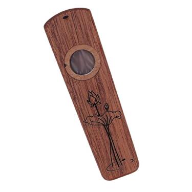 Imagem de Madeira kazoo, kazoo flauta som raspy fácil de tocar acompanhamento harmônica amplifica zumbido portátil para guitarra ukulele