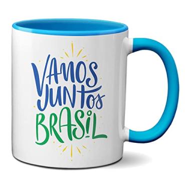 Imagem de Caneca Vamos Juntos Brasil Torcida Jogo Do Brasil Copa (Azul)