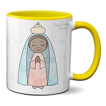 Imagem de Caneca Padroeira Do Brasil Mãezinha Cuida De Nós Amém! (Amarela)