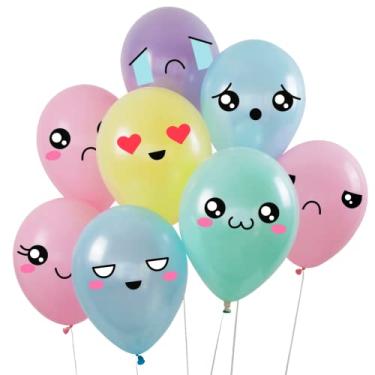 Imagem de Balões Kawaii da Lunaborne – Pacote com 50, balões de látex pastel de 30,5 cm – lindos balões de festa em estilo japonês, decorações de festas de aniversário temáticas de anime