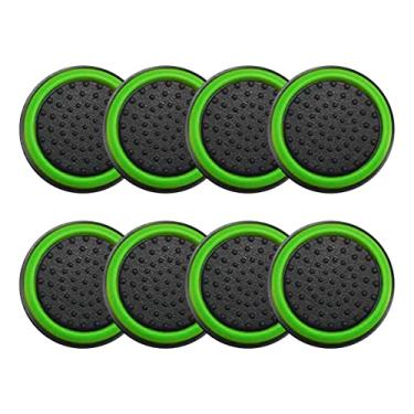 Imagem de 4 Pares de Grips Compatível com controle Joystick Playstation 3 4 5 PS3 PS4 PS5 Xbox One S X Series S X Nintendo Wii U Protetora Anti Derrapante Silicone Proteção do Botão Analógico (Verde Claro)