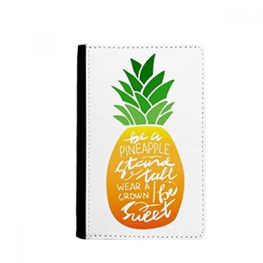 Imagem de Porta-passaporte com citação de abacaxi alto Be Sweet Notecase Burse capa carteira porta-cartão, Multicolor