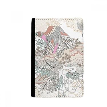 Imagem de Porta-passaporte Flower Tree Bird Ukiyo-e Folhas Notecase Burse Carteira Capa Cartão Bolsa, Multicolor