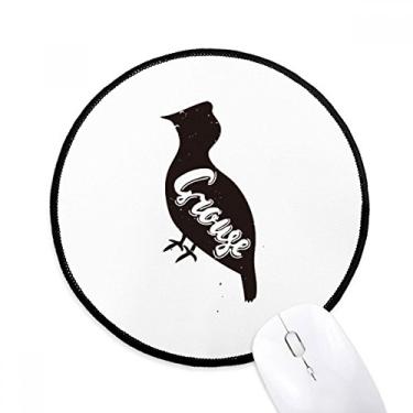 Imagem de Grouse Mouse Pad preto e branco animal tapete redondo para computador