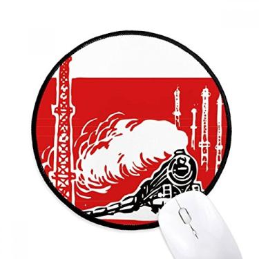 Imagem de DIYthinker Tapete de rato vermelho para mesa de escritório da China Train Tower Steam Red Mouse Pad para computador