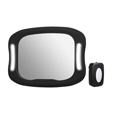 Imagem de Qudai Espelho de carro de bebê com controle remoto de luz acrílico ajustável espelho de bebê para carro Observe todos os movimentos do bebê