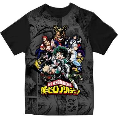 Imagem de Camiseta Anime Boku No Hero  My Hero Academia Mangá Full 3D - Black We