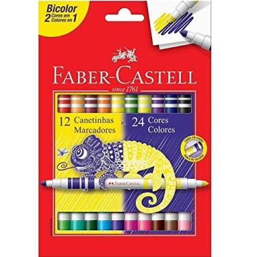 Imagem de Hidrografica Bicolor 12 Canetas/24 Cores, Faber-Castell, 15.0612N, Mista