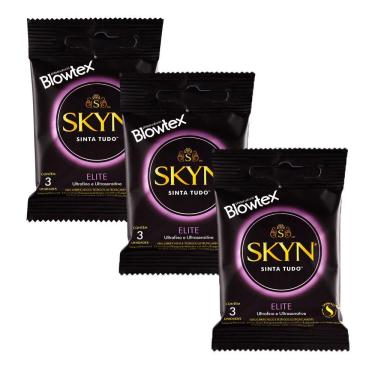 Imagem de Kit 3 Pacotes Preservativo SKYN Elite C/ 3 Unidades Cada
