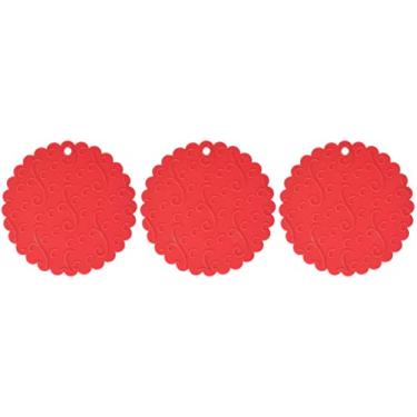 Imagem de Norpro Jar abridor de panela de silicone antiderrapante vermelho seguro (pacote com 3)