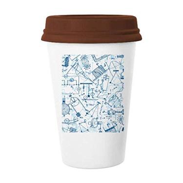 Imagem de Caneca azul física eletromagnética tabela de mecânica caneca café copo cerâmica copo tampa