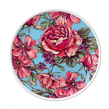 Imagem de Calça Flower Life Placa de céu decorativa de porcelana Salver Prato de jantar