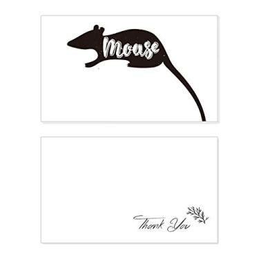 Imagem de Mouse preto e branco animal cartão de agradecimento aniversário aniversário saudações casamento agradecimento