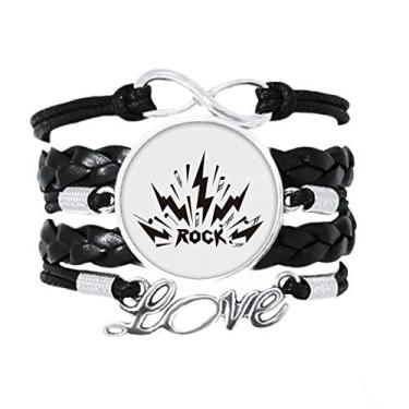 Imagem de OFFbb-USA Pulseira Rock Roll Bursts com notas difusas, acessório de amor de couro torcido para presente