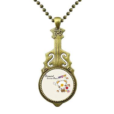 Imagem de DIYthinker Colar de urso de desenho animado com frutas de animal, joia antiga com pingente de música