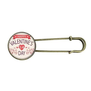 Imagem de Broche de metal retrô vermelho Happy Valentine's Day 14 coração Arrow