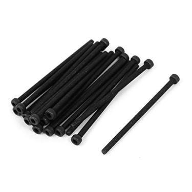 Imagem de uxcell M2,5x50 mm parafuso de parafuso de rosca de aço de liga sextavada com cabeça de soquete preto 20 peças