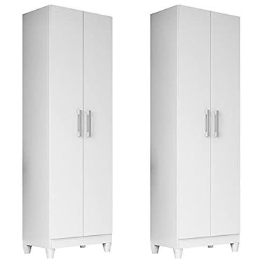 Imagem de Kit 2 Armários Multiuso Organizador 2 Portas Astrid M07 Branco - Mpozenato