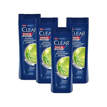 Imagem de Kit 4 Shampoos Clear Men Anticaspa Controle e Alivio da Coceira 200ml