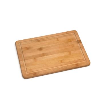 Imagem de Lipper International Tábua de cortar e servir de cozinha de madeira de bambu com suporte de cortiça antiderrapante, médio, 33 x 24 x 15 mm