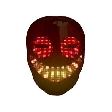 Imagem de Tempaky Brinquedo brilhante de LED Máscara lnosa Celular Operado por aplicativo Faça você mesmo Palavras Alterar rosto Traje de festa Vestir-se Mascarado
