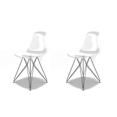 Imagem de Conjunto Com 2 Cadeiras Eames Eiffel Transparente E Preto - Emporio Ti