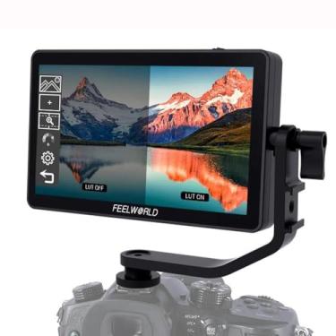 Imagem de FEELWORLD F6 Plus V2 15.2cm Monitor tela sensível ao toque para câmera DSLR, forma onda HDR LUT 1920x1080 IPS Video Peaking Focus Assist 4K HDMI 8,4V DC entrada/saída