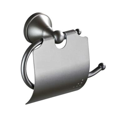 Imagem de Acessórios de banheiro cinza suporte de copo de cerâmica montado na parede prateleira de escova de banheiro toalheiro de papel barra de anel conjunto de acessórios de banho, capa de suporte de papel